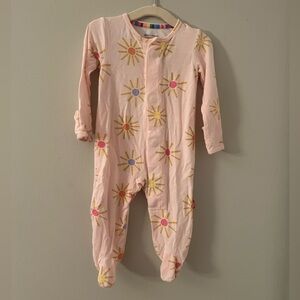 Magnetic Me Pink Sunshine Footie “Put on Your Sunnies” Print Baby Size 0-3 Month